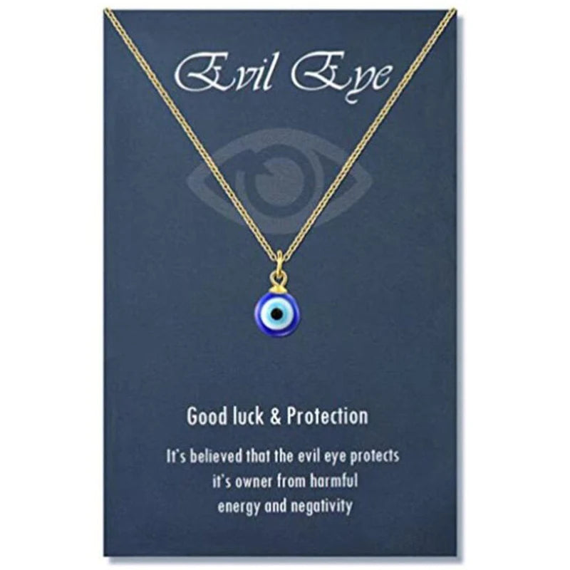 Evil Eye Chain Necklace Eyes Amulet Pendant Necklace Ojo Turco Kabbalah