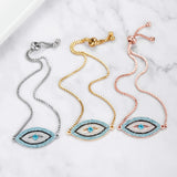 Evil Eye Charm Bracelet Stainless Steel Adjustable Bracelet Female Party Jewelry