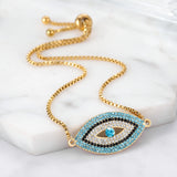 Evil Eye Charm Bracelet Stainless Steel Adjustable Bracelet Female Party Jewelry