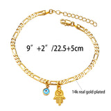 Evil Eye Cuban Link Anklet Waterproof