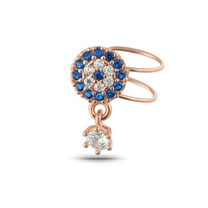 Evil Eye Earcuff 925 Sterling Silver Drop Earrings Jewelry