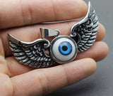 Evil Eye Eyeball Goth Angel Wings Pendant Charm