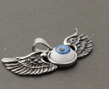 Evil Eye Eyeball Goth Angel Wings Pendant Charm