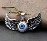 Evil Eye Eyeball Goth Angel Wings Pendant Charm