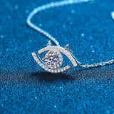 Evil Eye Moissanite Pendant Necklace D Ideal Cut Diamond Necklace for Women