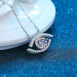 Evil Eye Moissanite Pendant Necklace D Ideal Cut Diamond Necklace for Women