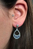Oxidized Evil Eye Filigree Silver Earrings