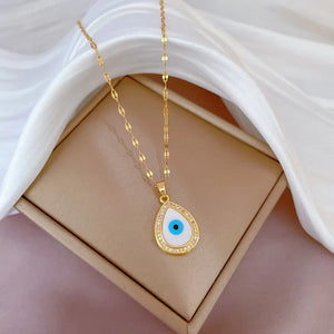 Evil Eye Pendant Necklace Choker Stainless Steel Wedding Christmas Jewelry Gift