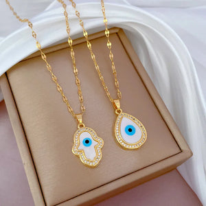 Evil Eye Pendant Necklace Choker Stainless Steel Wedding Christmas Jewelry Gift