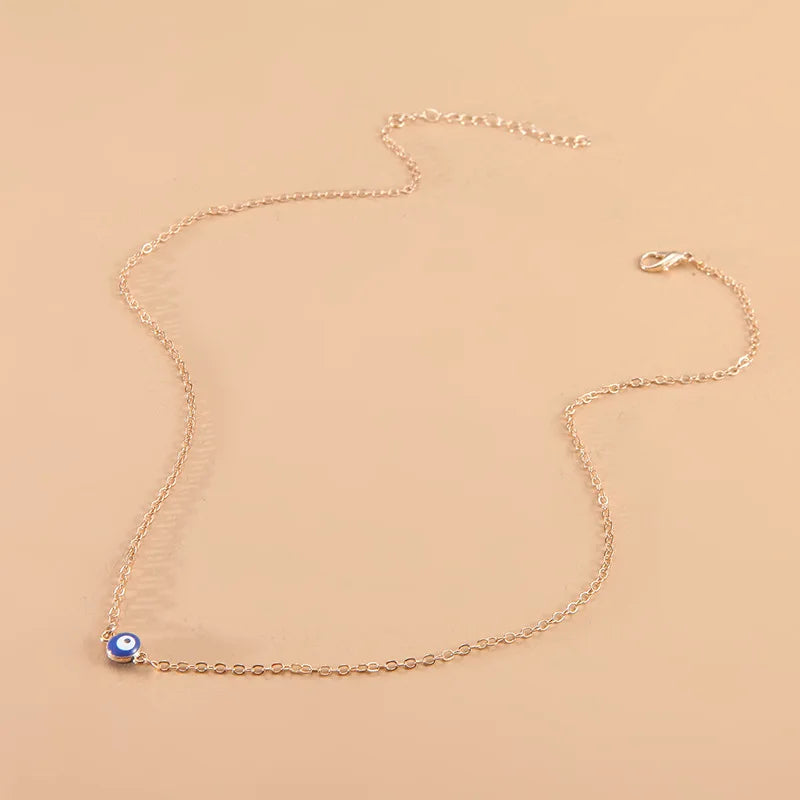 Evil Eye Pendant Necklace Women Girls Demon Eyes Choker Chain Minimalist Jewelry