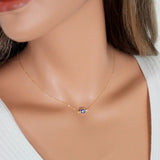 Evil Eye Pendant Necklace Women Girls Demon Eyes Choker Chain Minimalist Jewelry