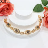 Evil Eye Protection Charm Bracelet - 18K Plated Zircon