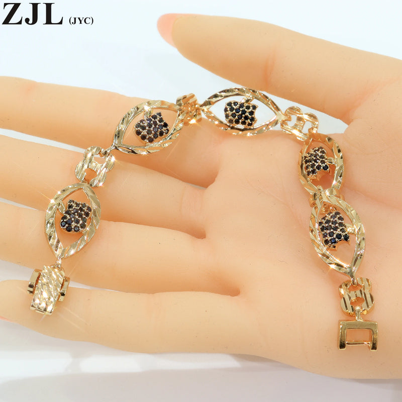 Evil Eye Protection Charm Bracelet - 18K Plated Zircon