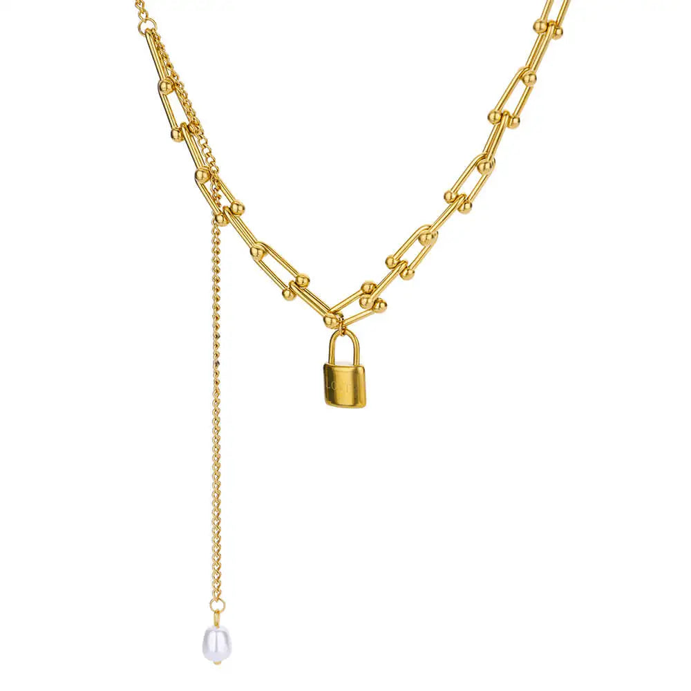 Evil Eye Double Layer Chain Necklace Choker Vintage Jewelry