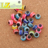 Evil Eye Stripe Round Resin Spacer Multicolor Loose Beads