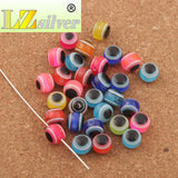 Evil Eye Stripe Round Resin Spacer Multicolor Loose Beads