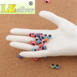 Evil Eye Stripe Round Resin Spacer Multicolor Loose Beads