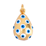 Evil Eye Teardrop Enamel Charm Neon Pink Orange Turquoise Oil Dropped