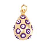 Evil Eye Teardrop Enamel Charm Neon Pink Orange Turquoise Oil Dropped