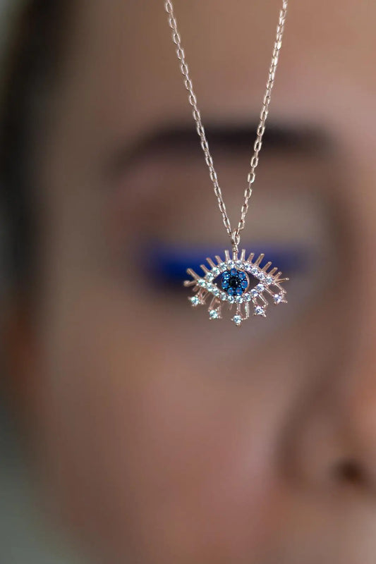 Evil Eye Women Necklace 925 Sterling Silver Eye Pendant Necklace Accessories