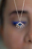 Evil Eye Women Necklace 925 Sterling Silver Eye Pendant Necklace Accessories