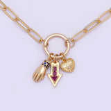 Evil Eye Heart Arrow Hand Pendant Women Choker Goth Boho Vintage Jewelry