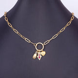 Evil Eye Heart Arrow Hand Pendant Women Choker Goth Boho Vintage Jewelry