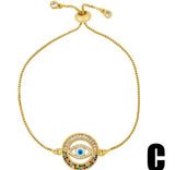 Evil Eye Crystal Bracelet Adjustable Snake Chain
