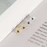 Evil Eyes Earring 925 Sterling Silver Zircon Mini Studs for Women
