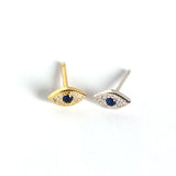 Evil Eyes Earring 925 Sterling Silver Zircon Mini Studs for Women