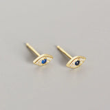 Evil Eyes Earring 925 Sterling Silver Zircon Mini Studs for Women