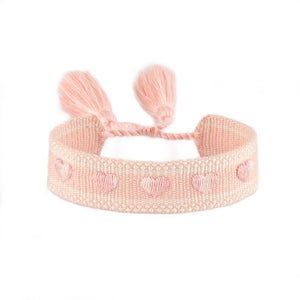 Evil Eyes Heart LOVE Star Embroidered Bracelet Bulk - Wedding Party Wristband