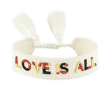 Evil Eyes Heart LOVE Star Embroidered Bracelet Bulk - Wedding Party Wristband