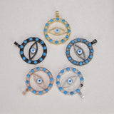 Colorful Zircon Evil Eyes Pendants Set for Women DIY Jewelry