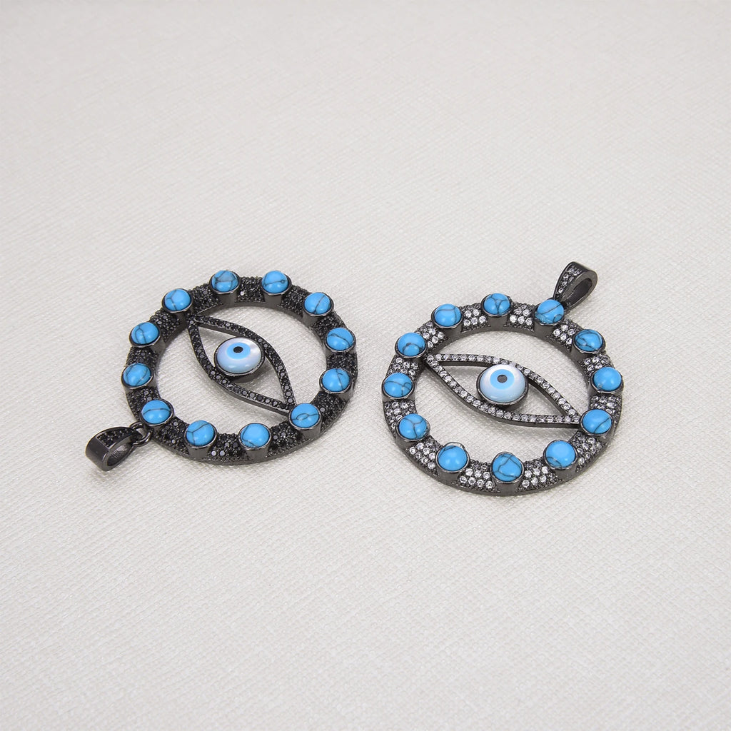 Colorful Zircon Evil Eyes Pendants Set for Women DIY Jewelry