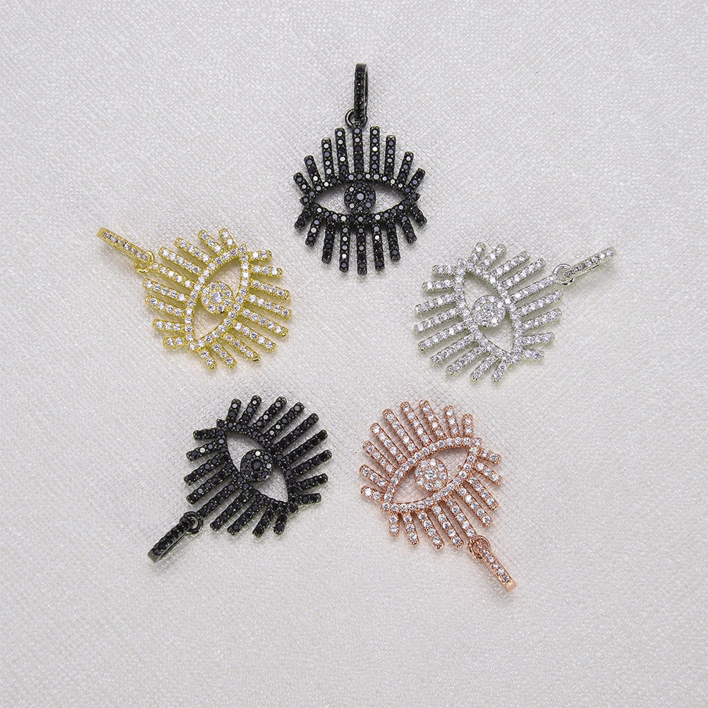 Colorful Zircon Evil Eyes Pendants Set for Women DIY Jewelry