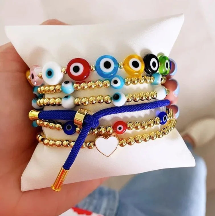 Evil Eye Bracelet Set - Protection Jewelry for Good Luck