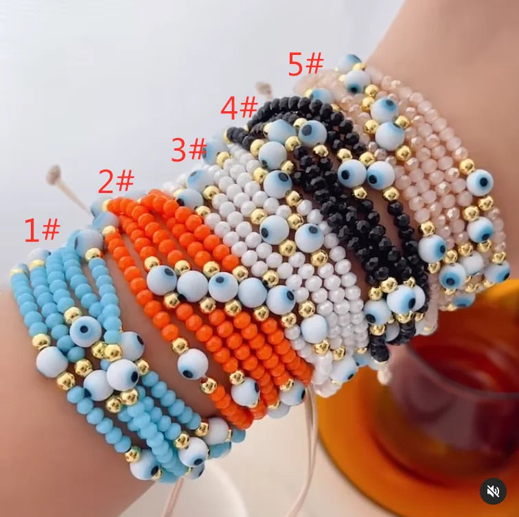 Evil Eye Bracelet Set - Protection Jewelry for Women