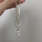 925 Silver Pearl OT Buckle Necklaces For Women