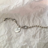 925 Silver Smiling Face Asymmetric Chain Bracelet for Women