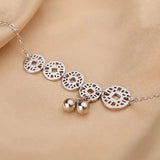 925 Silver Anklet Couples Accessories Geometric Bells Pendant Party Jewelry