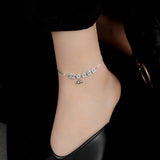 925 Silver Anklet Couples Accessories Geometric Bells Pendant Party Jewelry