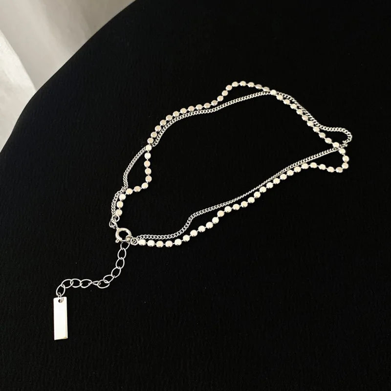 925 Silver Anklet Women Double Layer Chain Party Jewelry