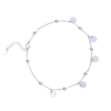 925 Silver Anklet for Women with Tassel, Party Jewelry Gift