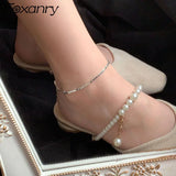 925 Silver Anklets For Women Cube Chain Party Jewelry