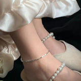 925 Silver Anklets For Women Cube Chain Party Jewelry