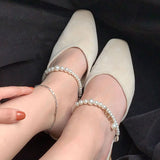 925 Silver Anklets For Women Cube Chain Party Jewelry