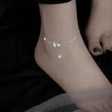 925 Silver Butterfly Tassel Anklet Women Zircon Bracelet Anklet