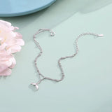 925 Silver Mermaid Tail Anklet Bracelet, Summer Jewelry S-B331