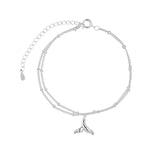 925 Silver Mermaid Tail Anklet Bracelet, Summer Jewelry S-B331